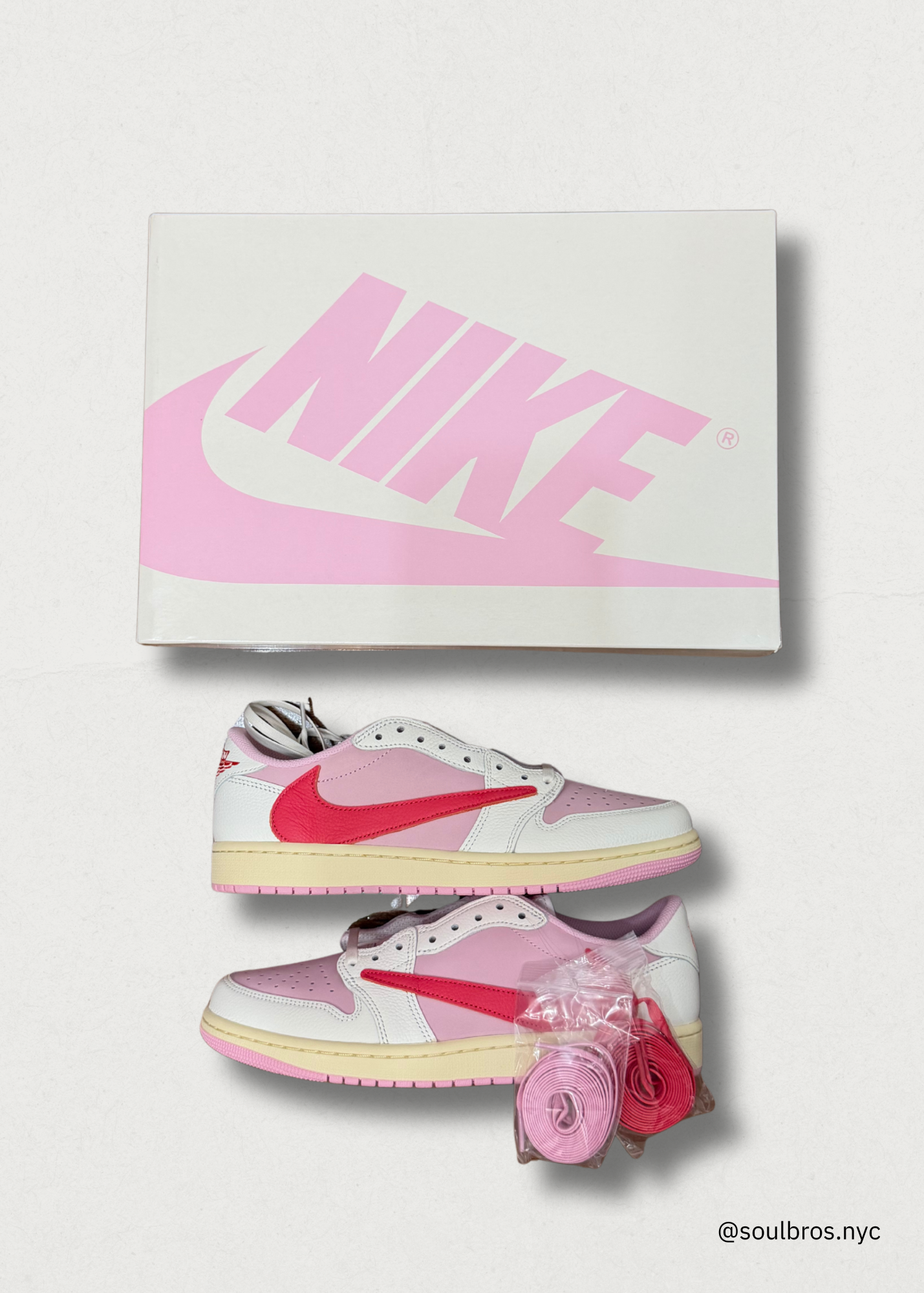 Travis Scott x Air Jordan 1 Low “Sail / Tropical Pink”